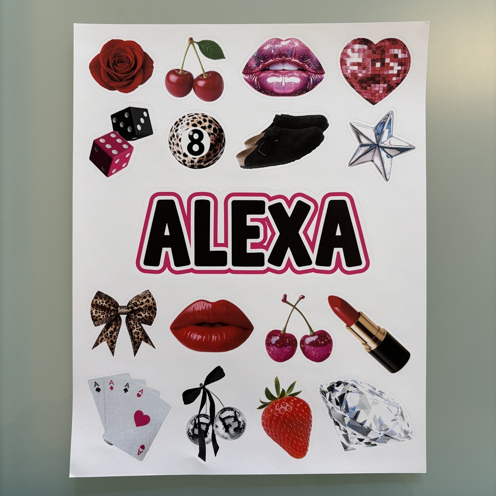 REMOVABLE VINYL STICKER SHEET-LUCKY GIRL